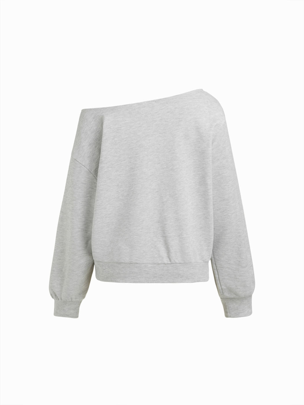 90 Terry Asymmetrical Neck Long Sleeve Sweatshirt