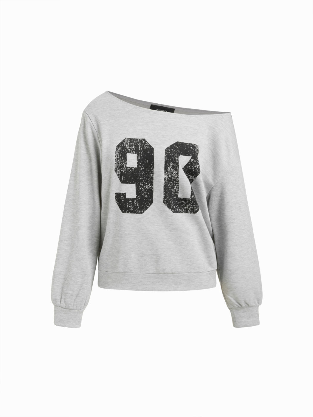 90 Terry Asymmetrical Neck Long Sleeve Sweatshirt