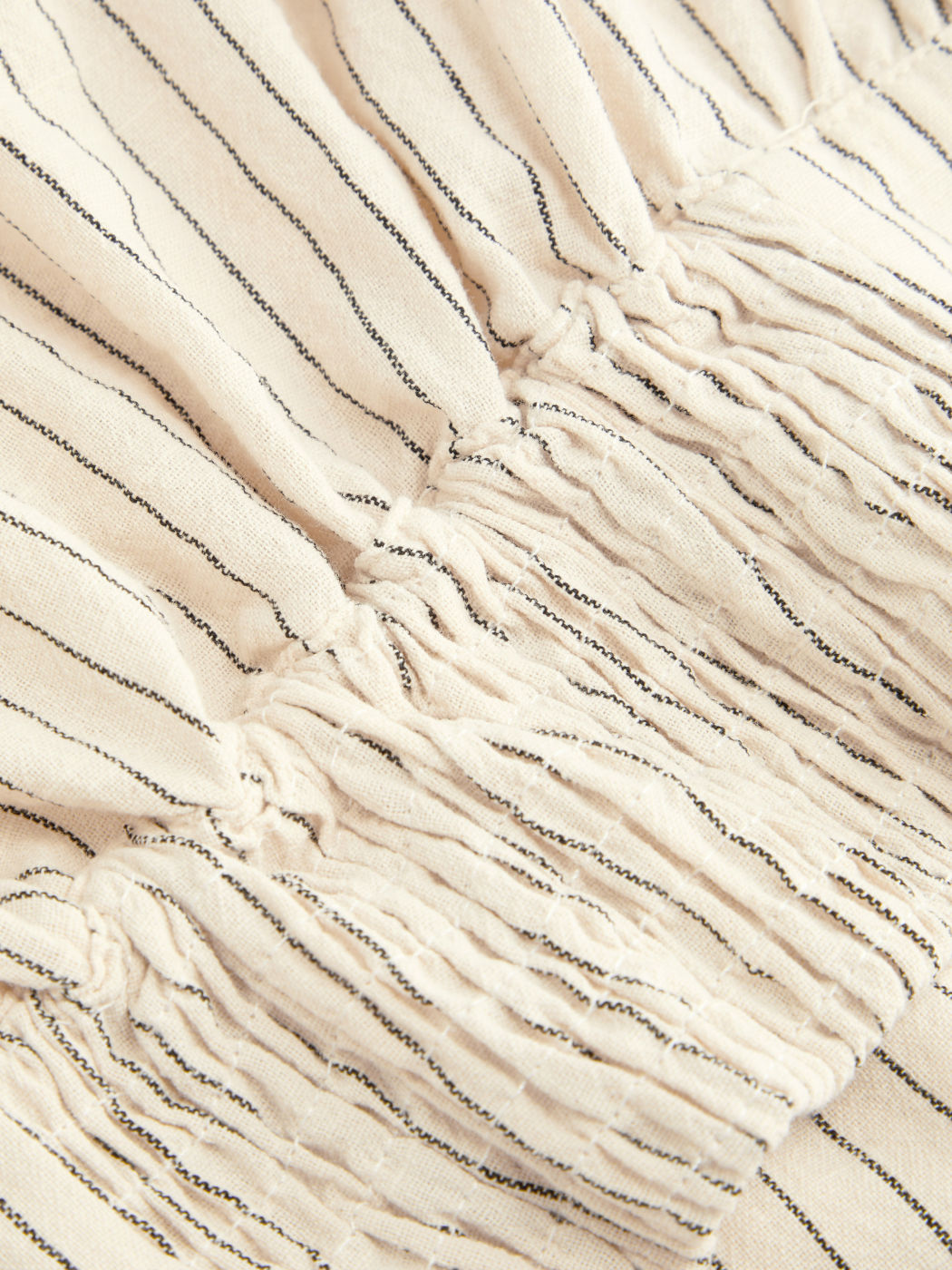 100% Cotton Striped Asymmetrical Collar Long Sleeve Blouse