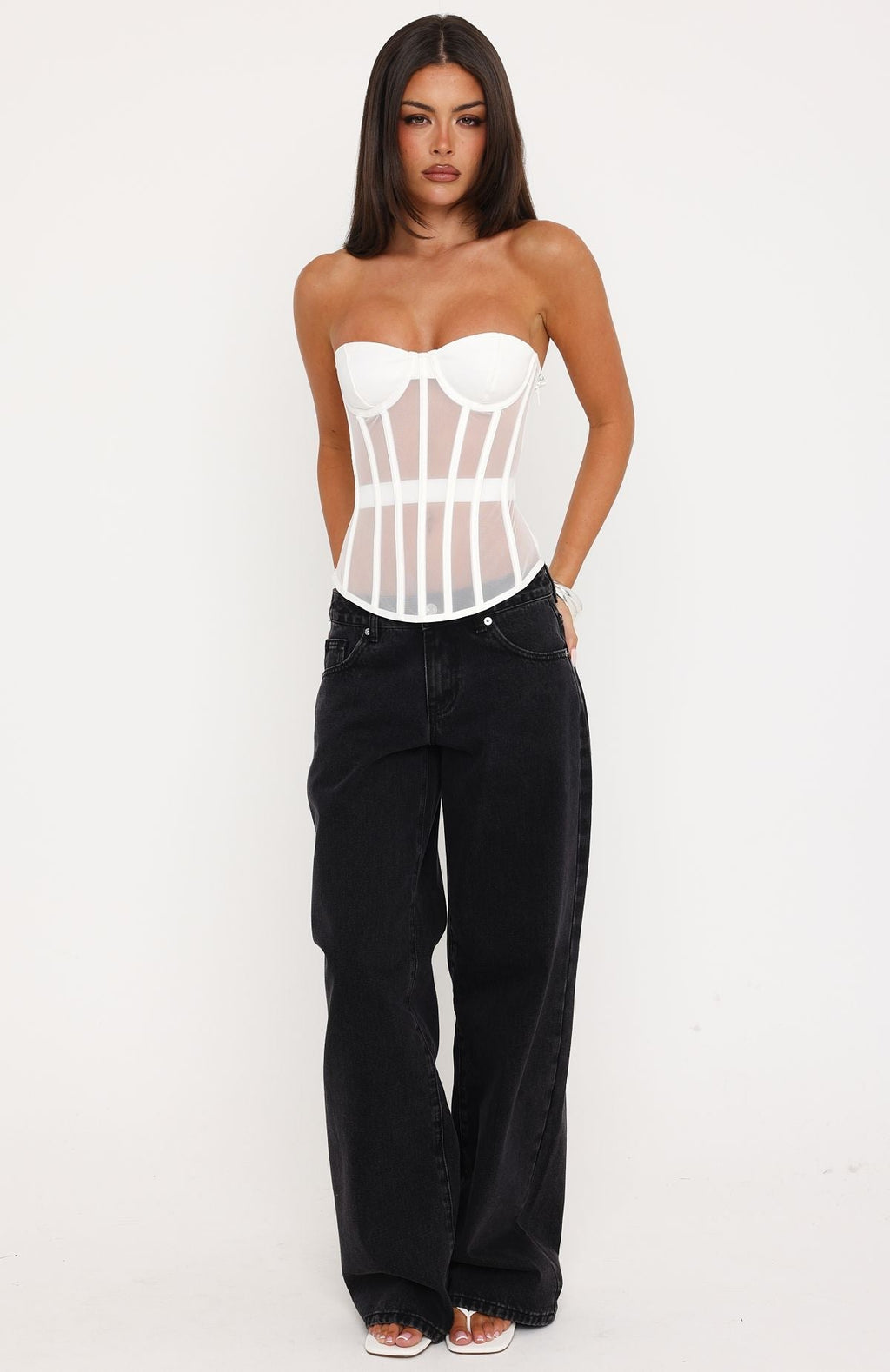 Just A Peek Strapless Bustier White