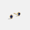18K Gold Birthstone Stud Earrings - Sapphire