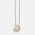 14K Gold Birthstone Pendant Necklace - Crystal