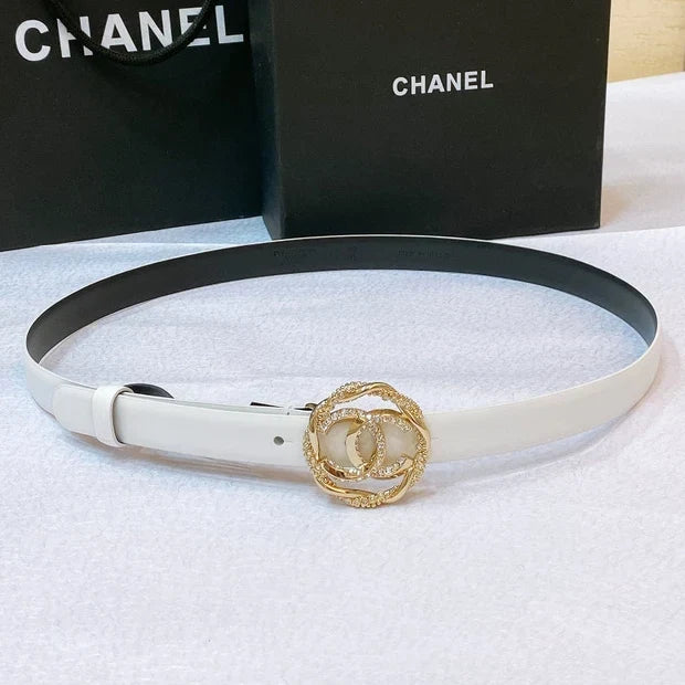 Chanel 2026 CC Rhinestone Twisted Belt 20mm Calfskin