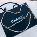 Chanel 2026 Pearl Double-Layer CC Chain Necklace Belt