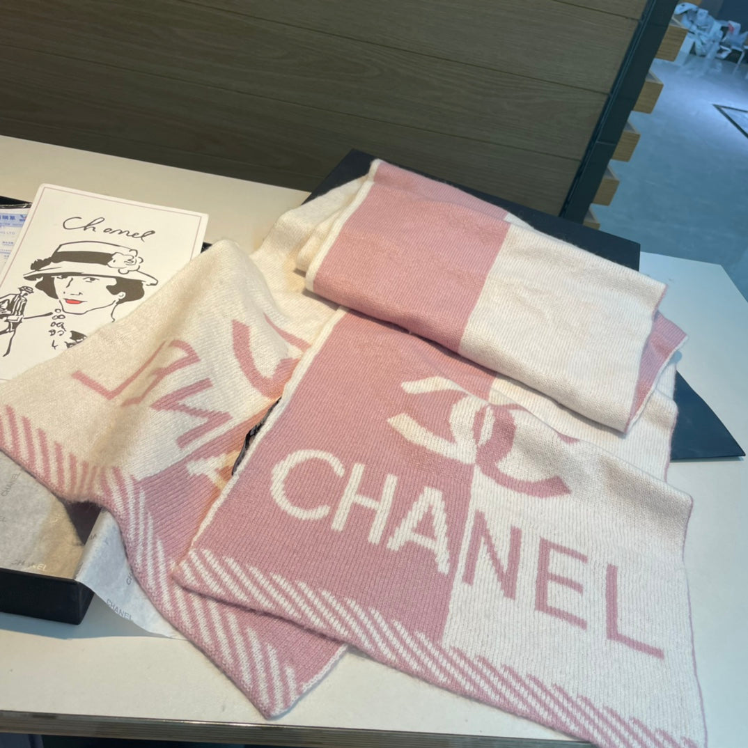 CC Scarf 180 CM In White Mix Pink Cashmere 416940