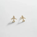 14K Gold Just For Fun Earrings - Airplane