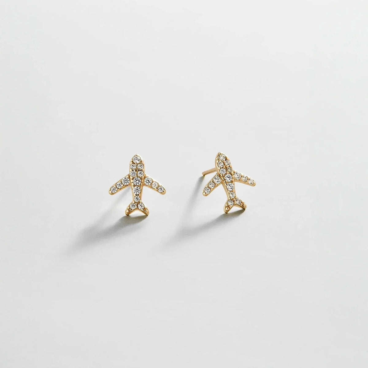 14K Gold Just For Fun Earrings - Airplane