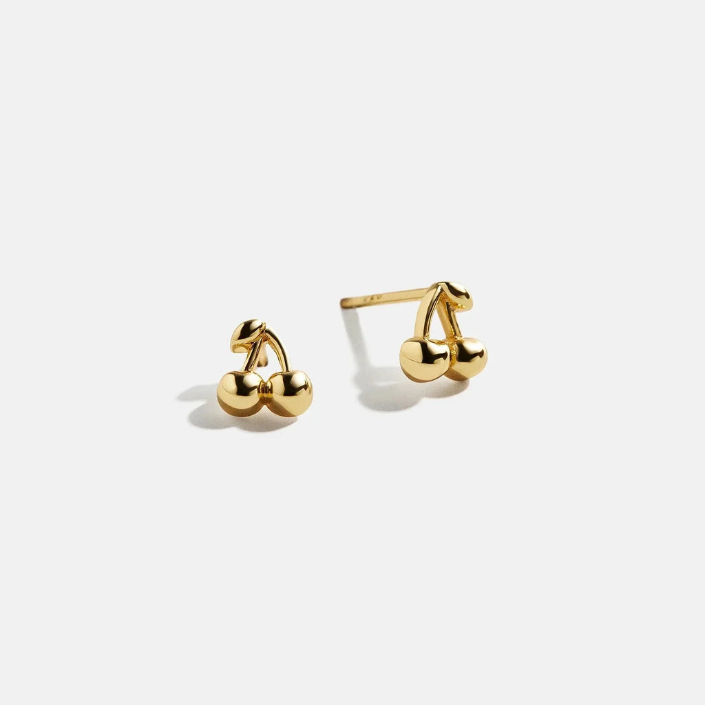 18K Gold Just For Fun Earrings - Cherry