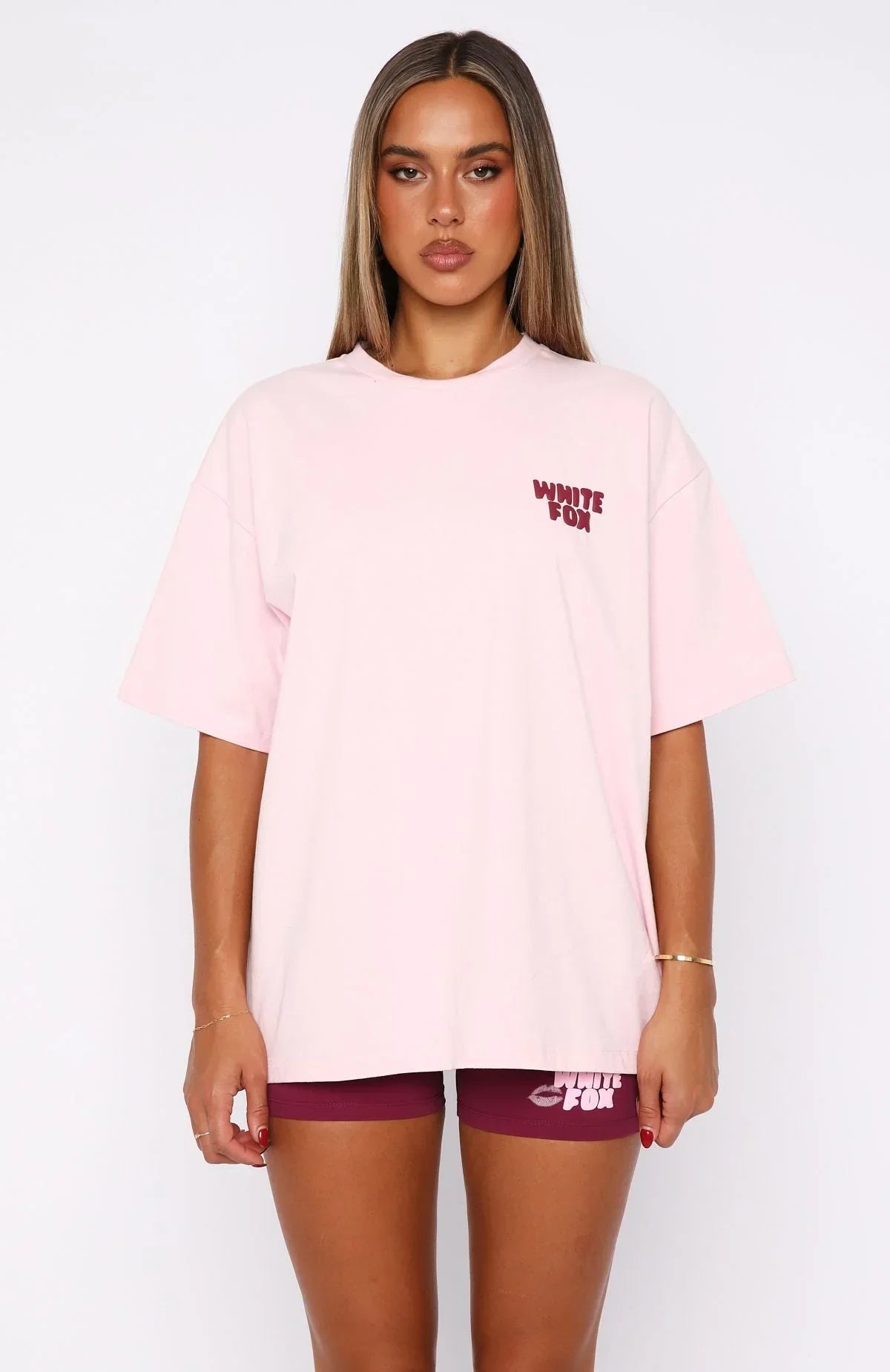 11th Street City Girl At Heart Oversized Tee Strawberry Whip