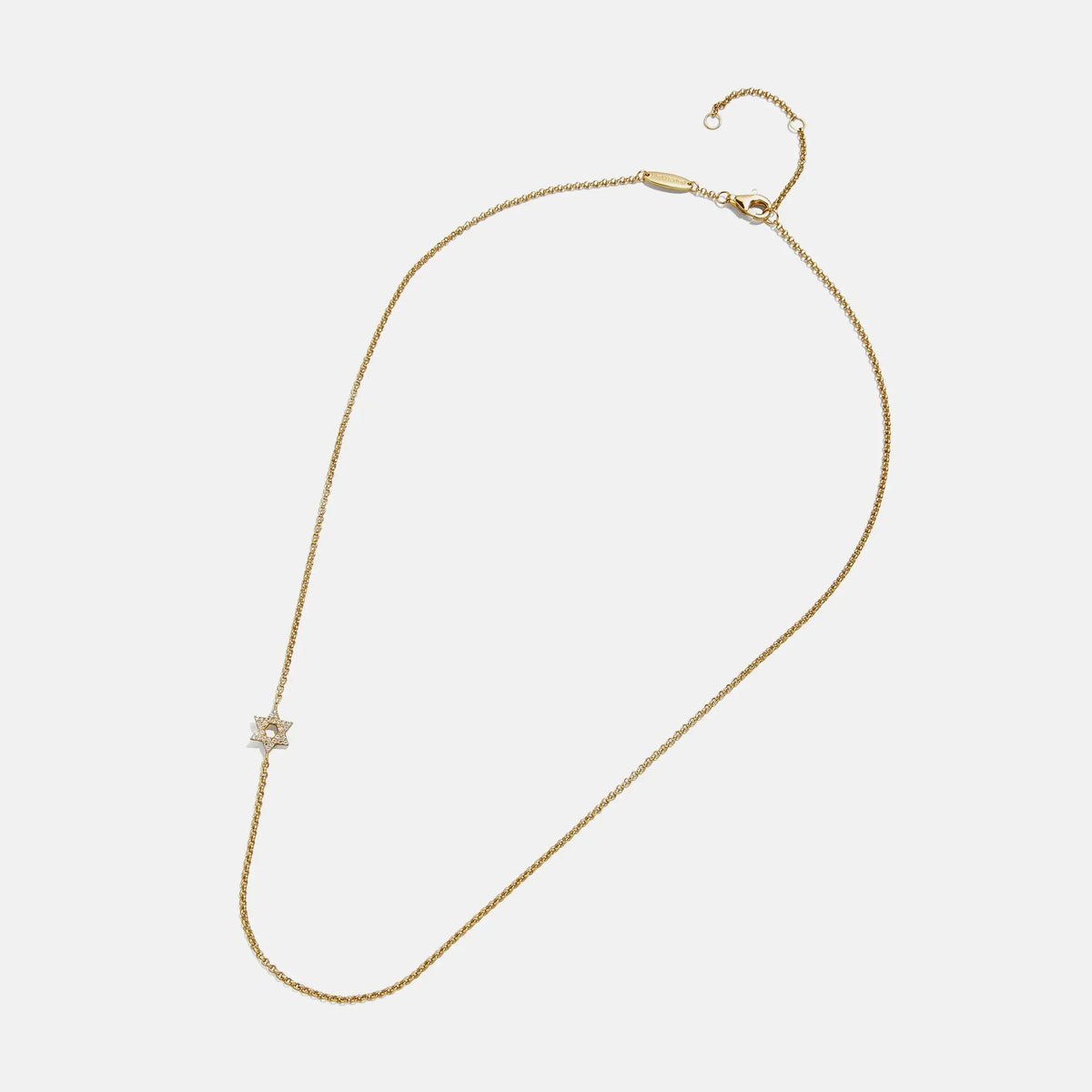 18K Gold Asymmetrical Star of David Necklace - Star of David