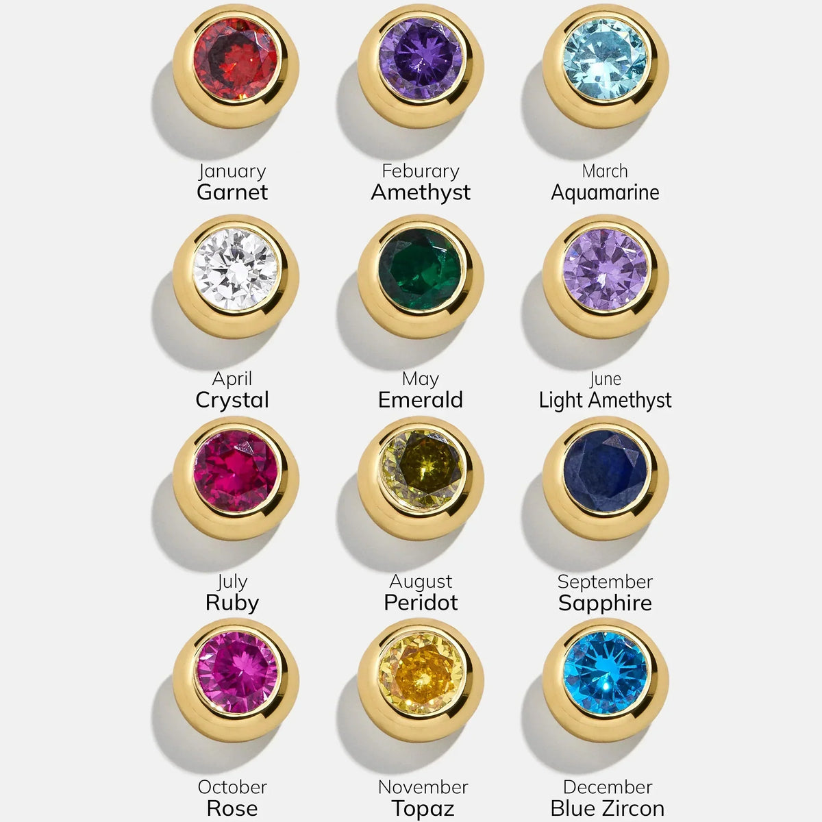 18K Gold Birthstone Stud Earrings - Topaz