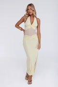 After Dark Affair Halter Maxi Dress Yellow