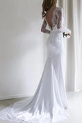 Lace Wedding Dress Sheath/Column Bateau Court Train
