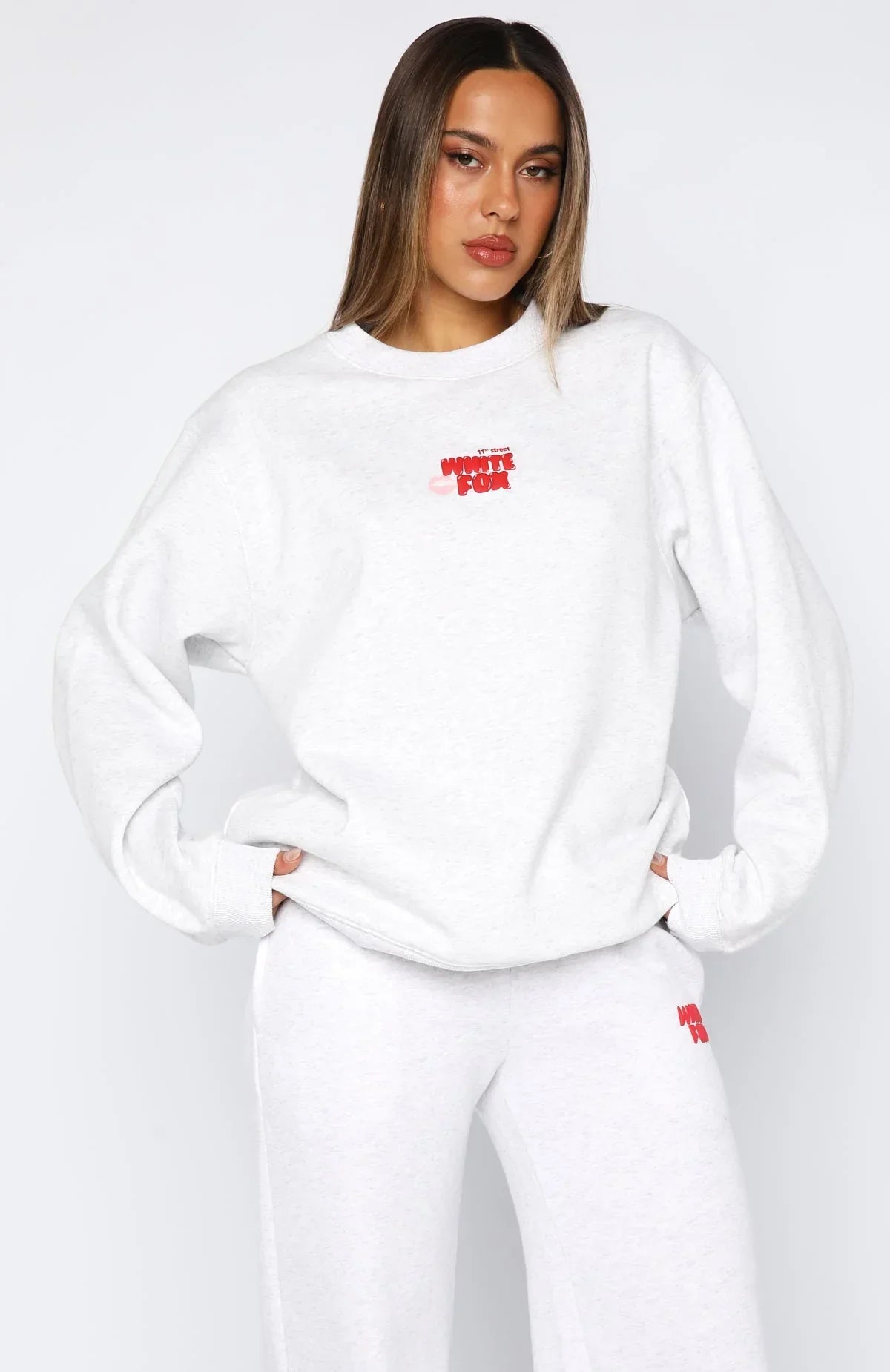 11th Street Sweet Kisses Oversized Sweater Cherry Glaze