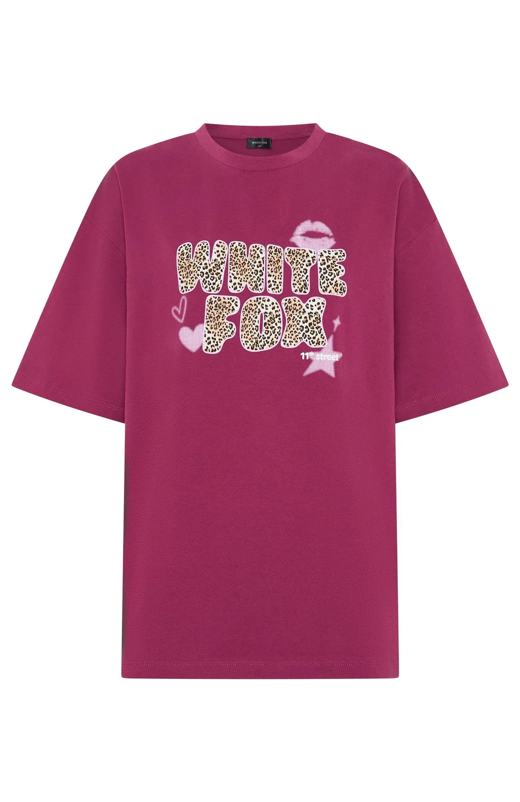 11th Street She's So Lucky Oversized Tee Very Berry