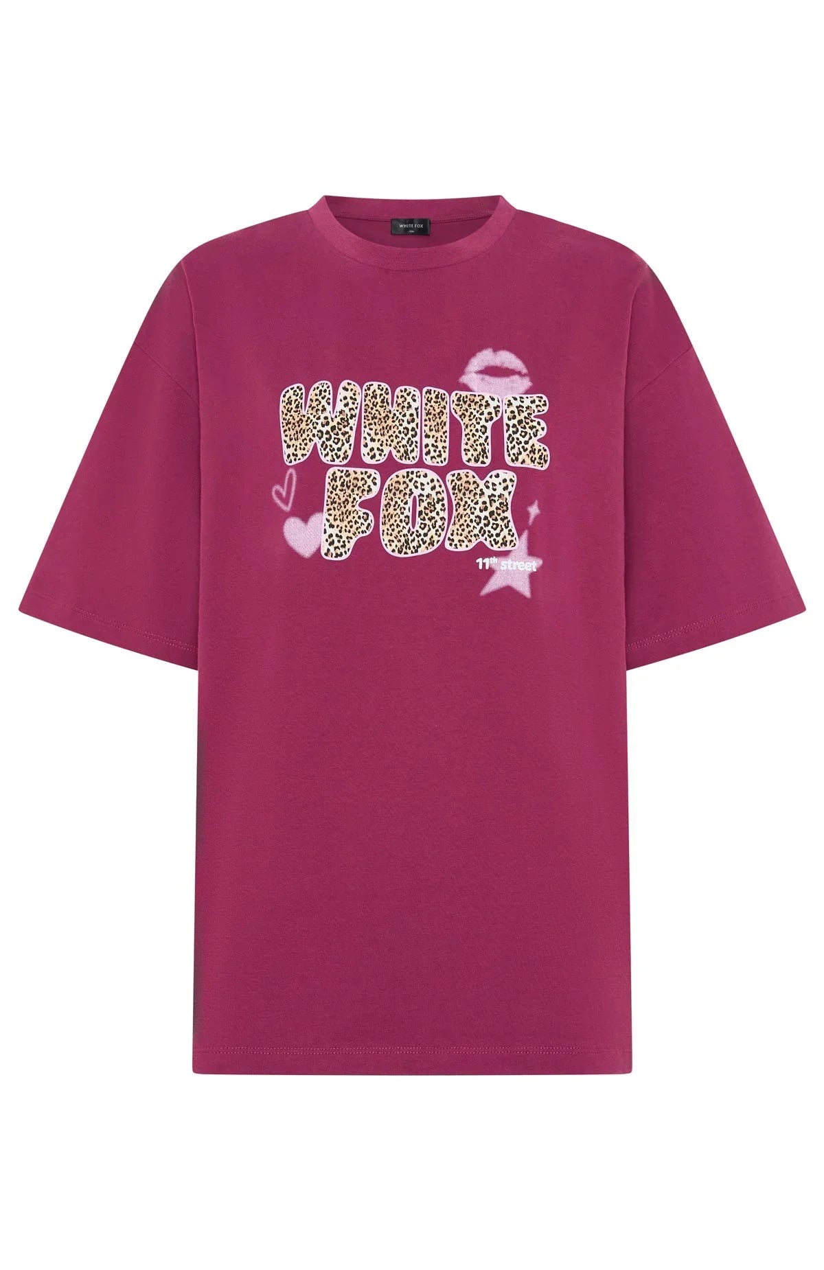 11th Street She's So Lucky Oversized Tee Very Berry