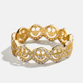 18K Gold Smiley Pavé Ring - Smiley Face