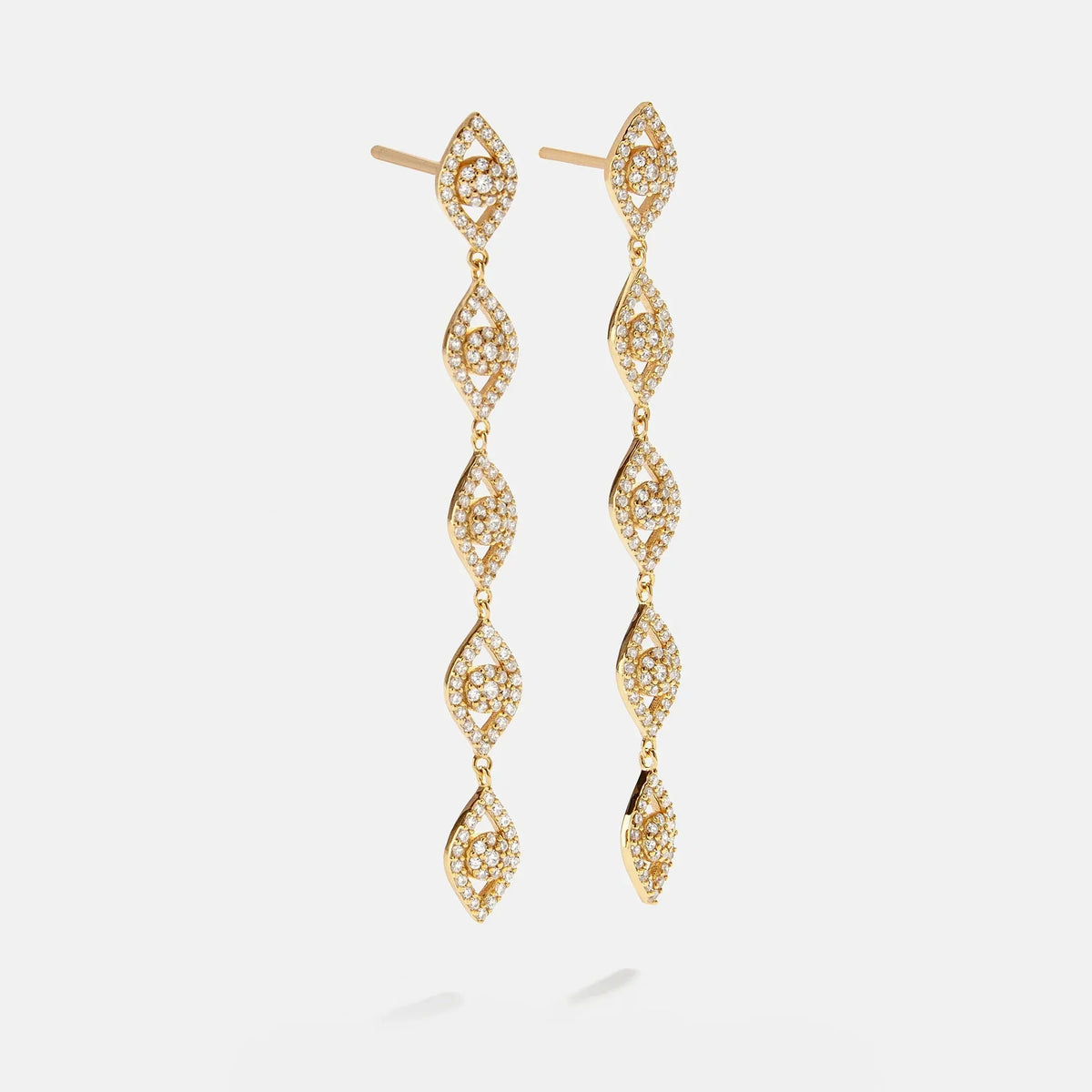 18K Gold Evil Eye Drop Earrings - Evil Eye