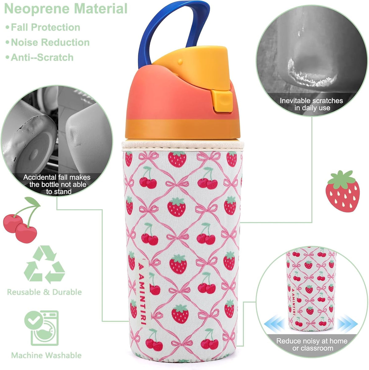Cute Sleeve for Owala Kids FreeSip 16oz-24oz