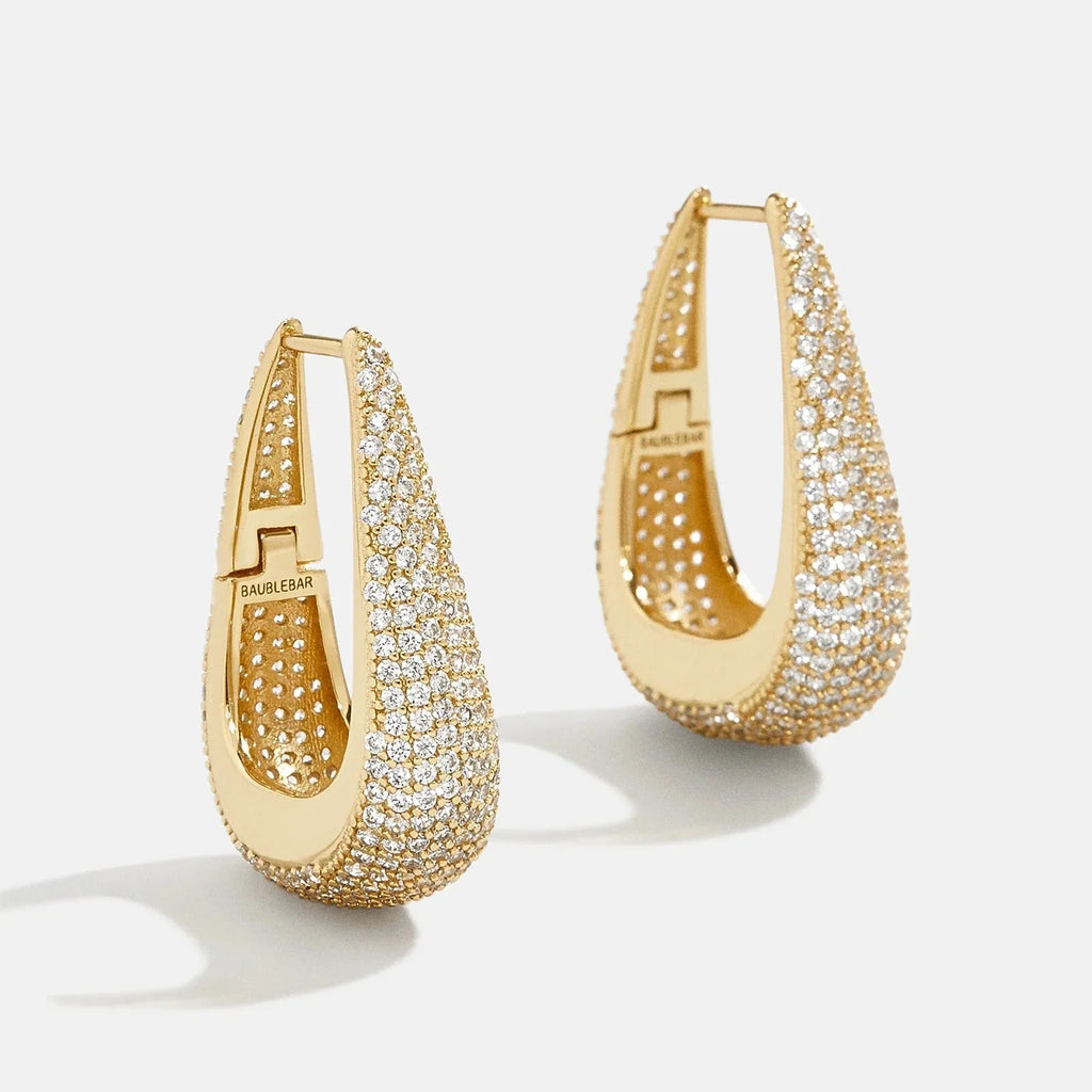 18K Gold Gracie Earrings - Gold/Pavé