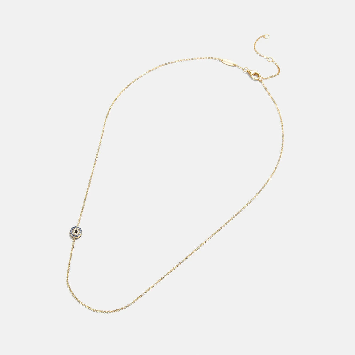 18K Gold Asymmetrical Evil Eye Necklace - Evil Eye