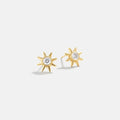 18K Gold Celestial Delicate Stud - Sun