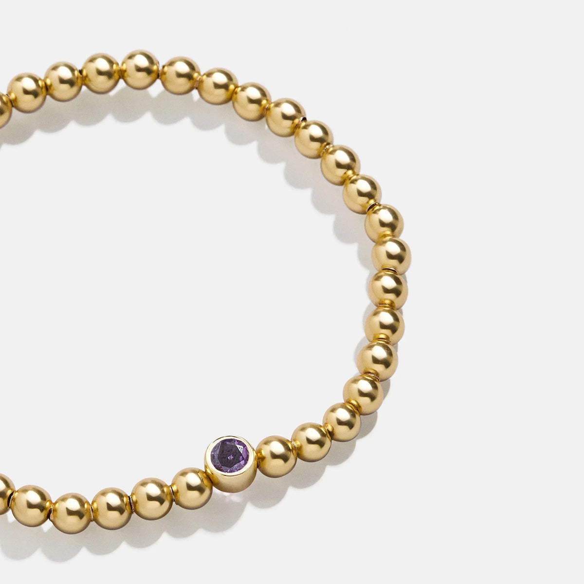18K Gold Birthstone Pisa Bracelet - Light Amethyst