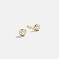 18K Gold Birthstone Stud Earrings - Crystal