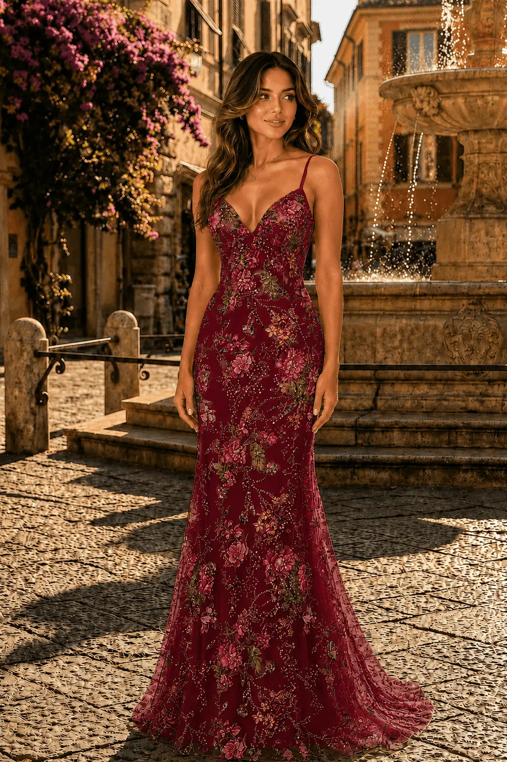 Mermaid Spaghetti Sleeveless Straps Sequins Long Prom Dress with Appliques