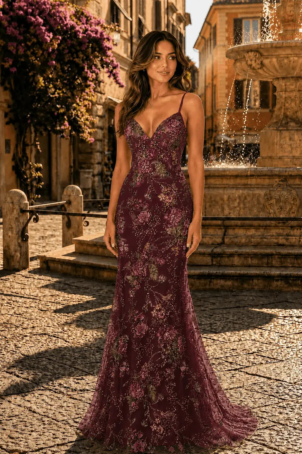 Mermaid Spaghetti Sleeveless Straps Sequins Long Prom Dress with Appliques