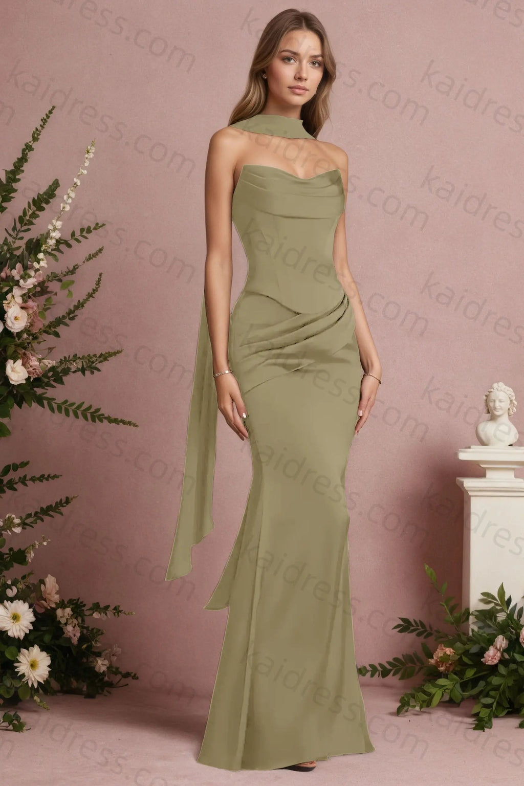Mermaid Black Strapless Satin Long Prom Dresses Corset Evening Dresses