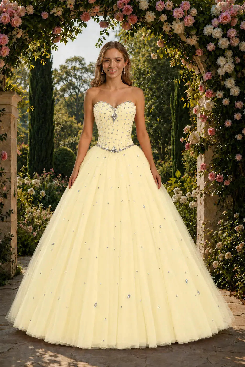 Royal Blue Princess Quinceanera Dress Rhinestone Tulle Ball Gown Prom