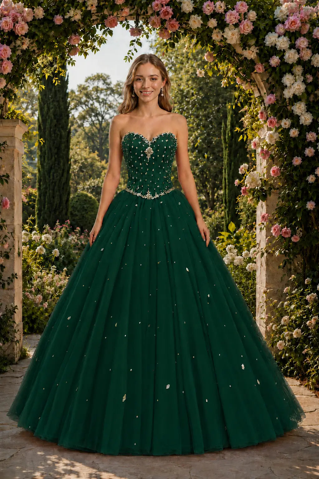 Royal Blue Princess Quinceanera Dress Rhinestone Tulle Ball Gown Prom