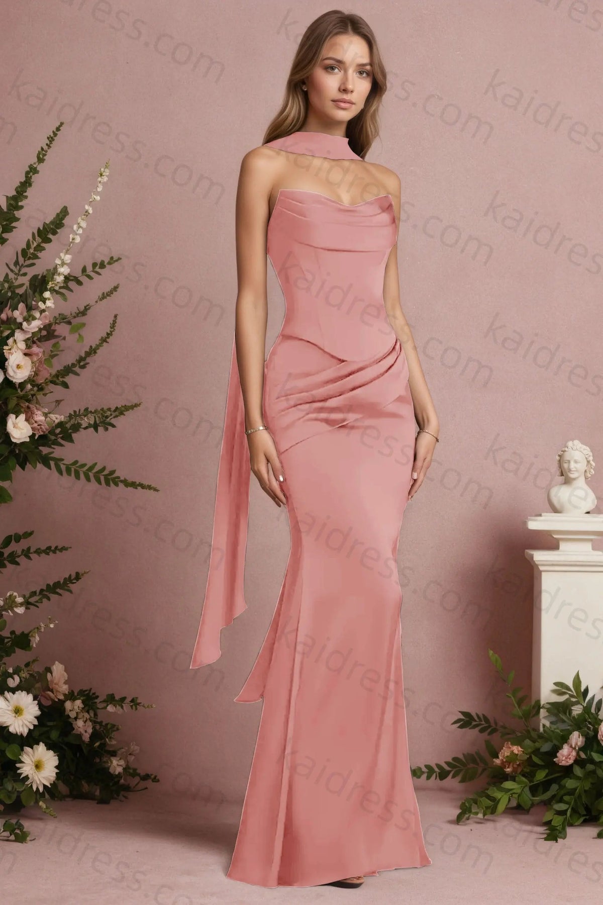 Mermaid Black Strapless Satin Long Prom Dresses Corset Evening Dresses