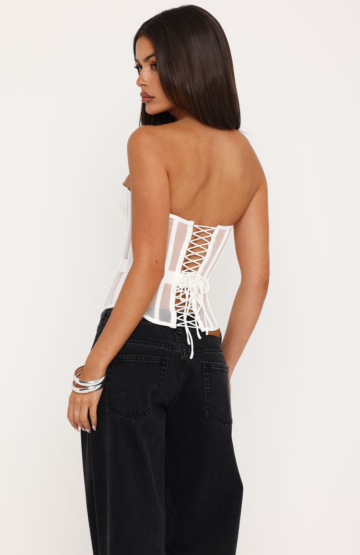 Just A Peek Strapless Bustier White