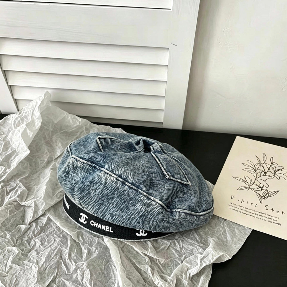 CC Beret Blue in Demin Cotton 212668
