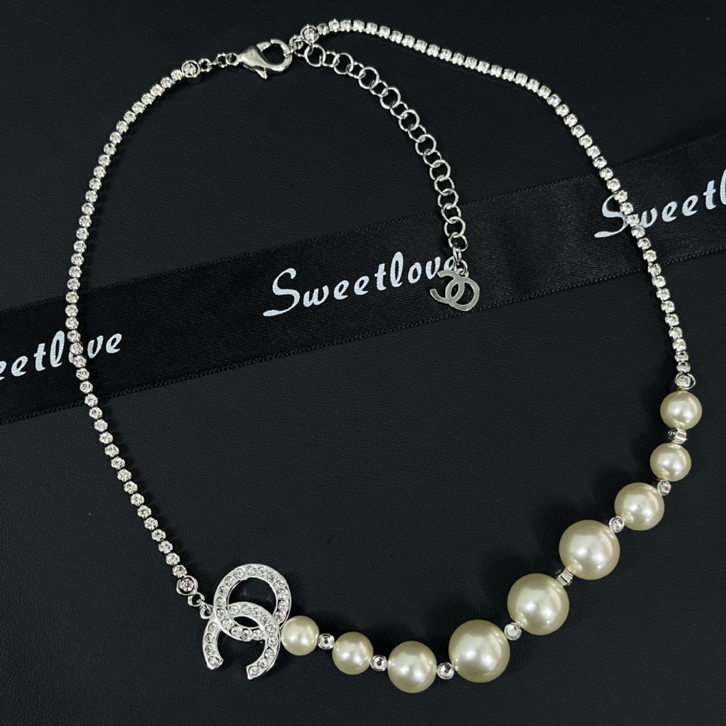 CC Vintage Pearl Sliver Necklaces