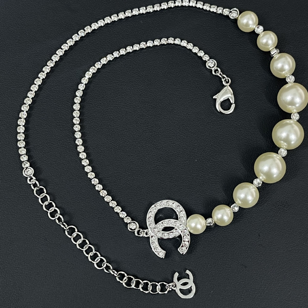 CC Vintage Pearl Sliver Necklaces