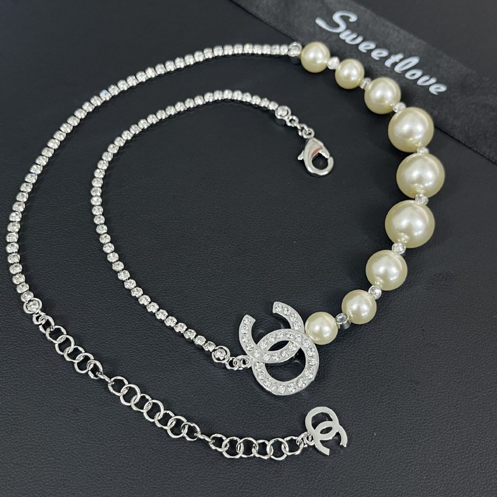 CC Vintage Pearl Sliver Necklaces