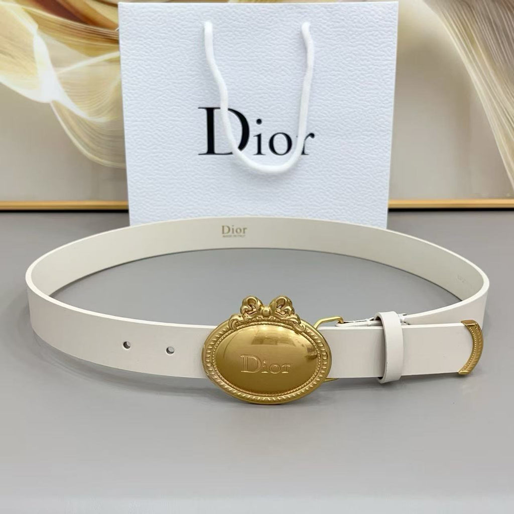 CD 26s Médaillon Belt 3cm Gold Buckle Calfskin
