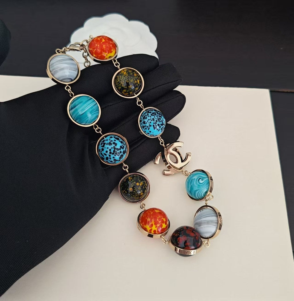 CC Necklace Multicoloured Glass Pearl