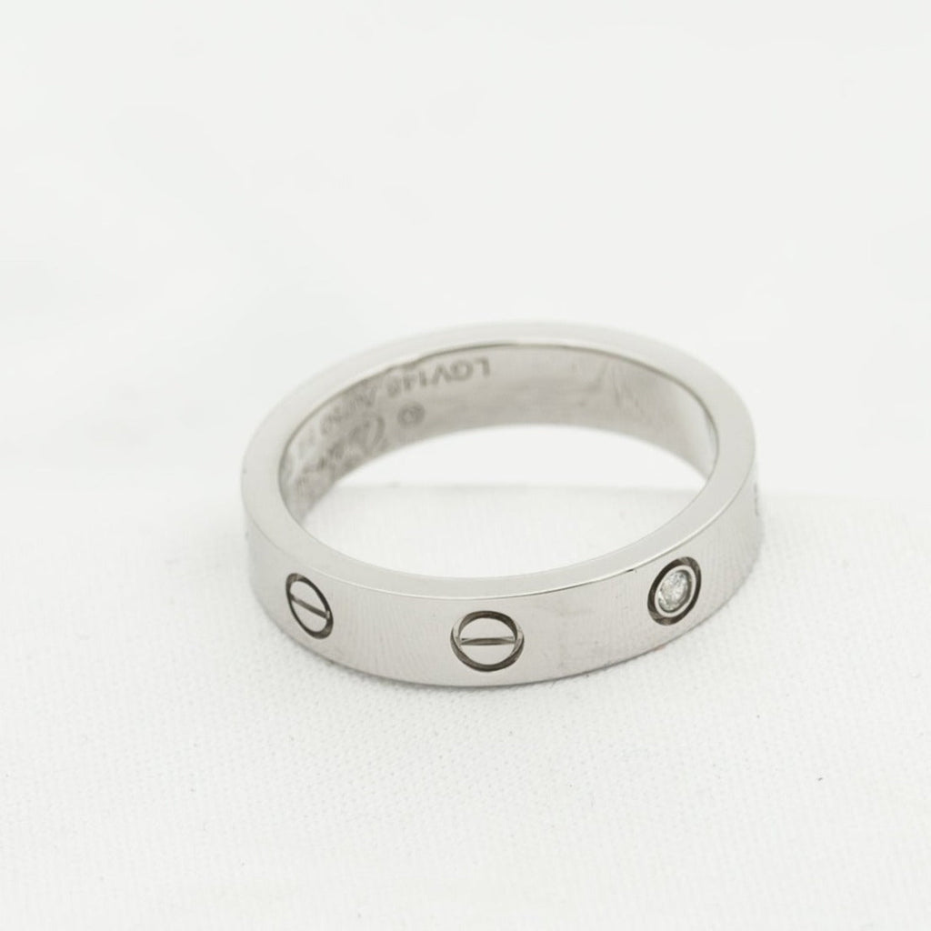 LOVE RING 4MM 1 DIAMOND SILVER