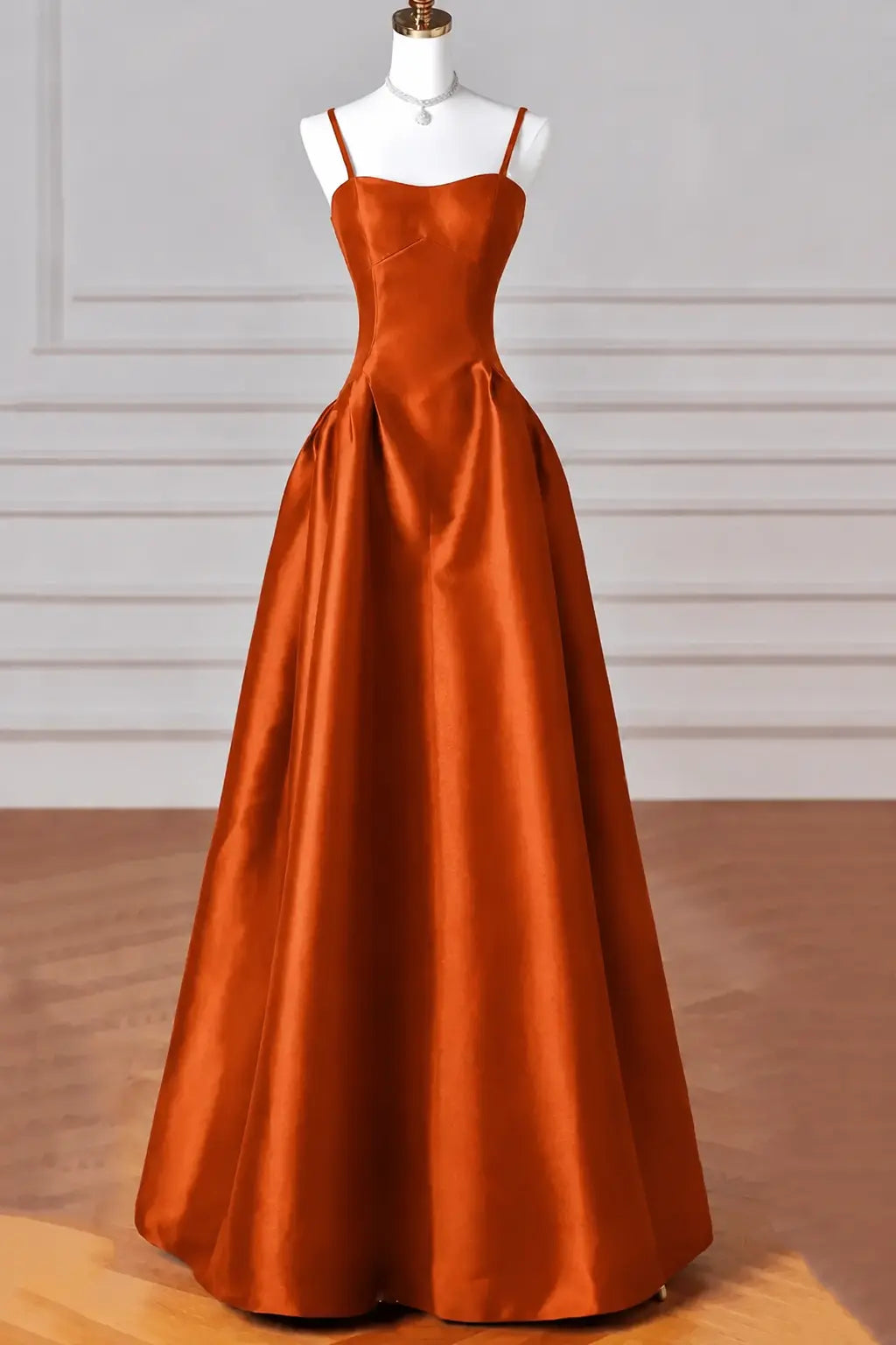 A-Line/Princess Halter Satin Sleeveless Long Prom Dress Black Prom Gown