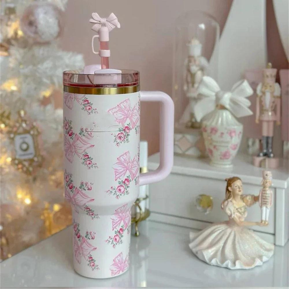 Cherry Pink Stanley Style Tumbler