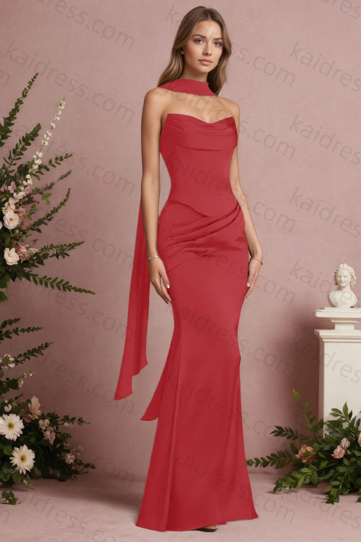 Mermaid Black Strapless Satin Long Prom Dresses Corset Evening Dresses