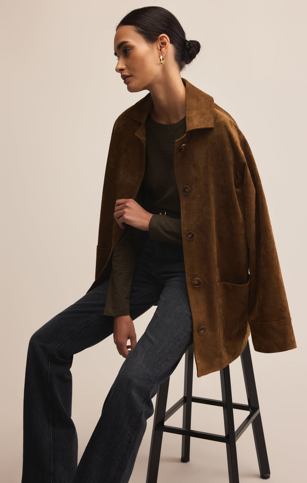 Decker Faux Suede Chore Coat