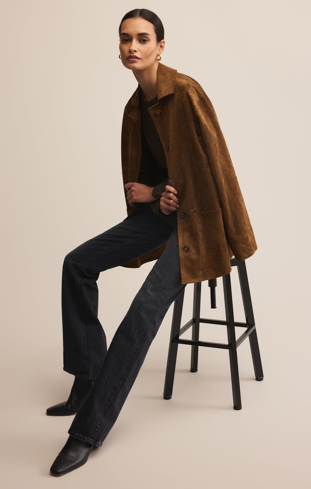 Decker Faux Suede Chore Coat