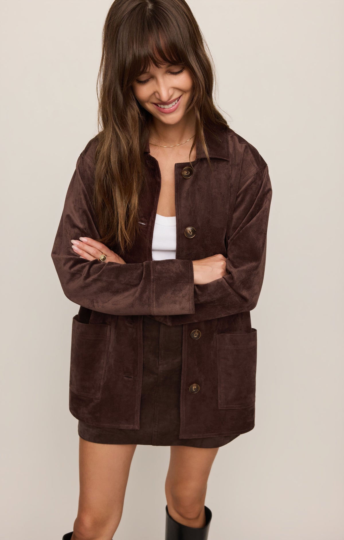Decker Faux Suede Chore Coat