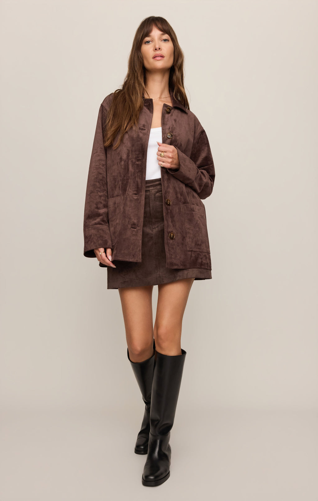 Decker Faux Suede Chore Coat