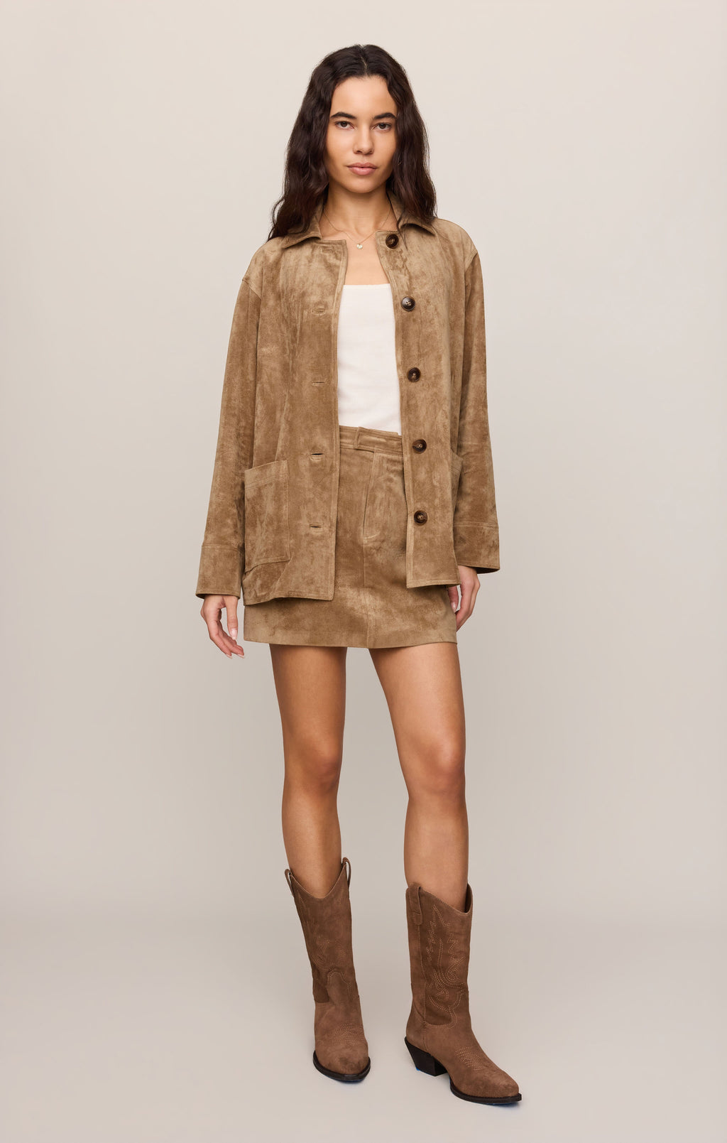 Decker Faux Suede Chore Coat